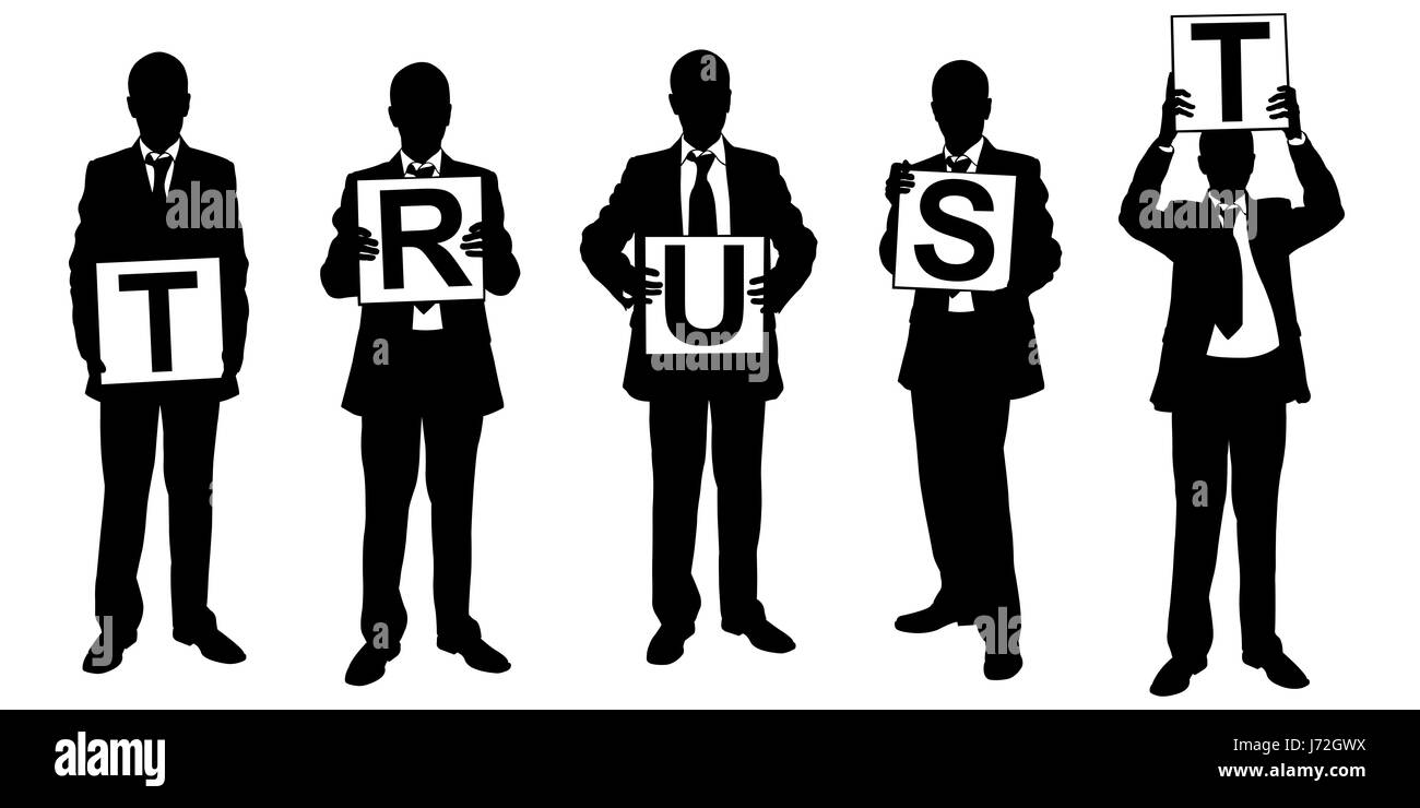 Silhouettes d'hommes d'holding décoratifs isolated on white Banque D'Images