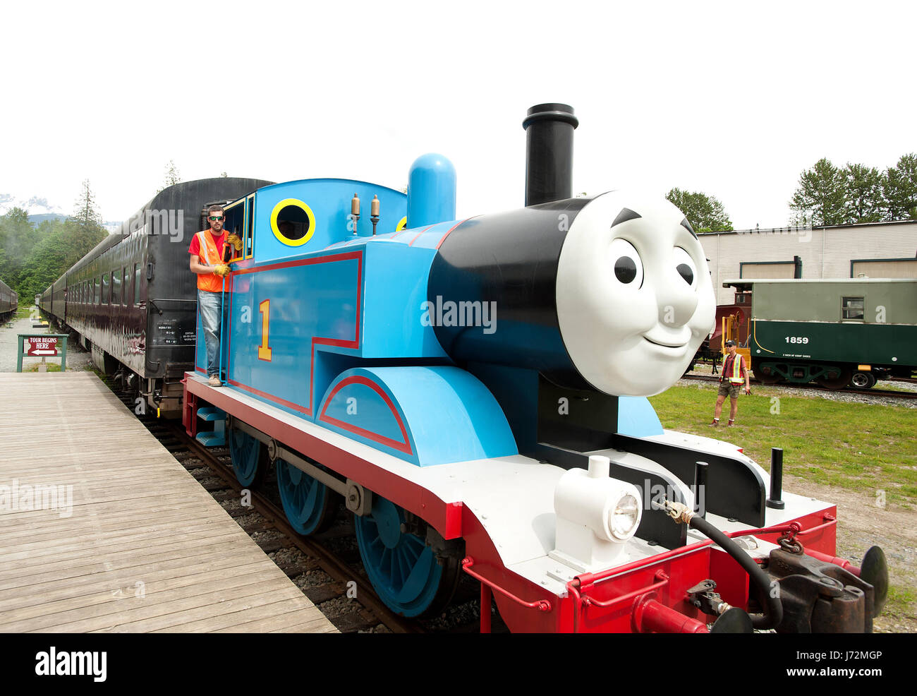 Thomas le réservoir du moteur fait une apparition à la West Coast Railway Museum. Dimanche 21 Mai, 2017. Photo de David Buzzard/pour les chef de Squamish. Banque D'Images