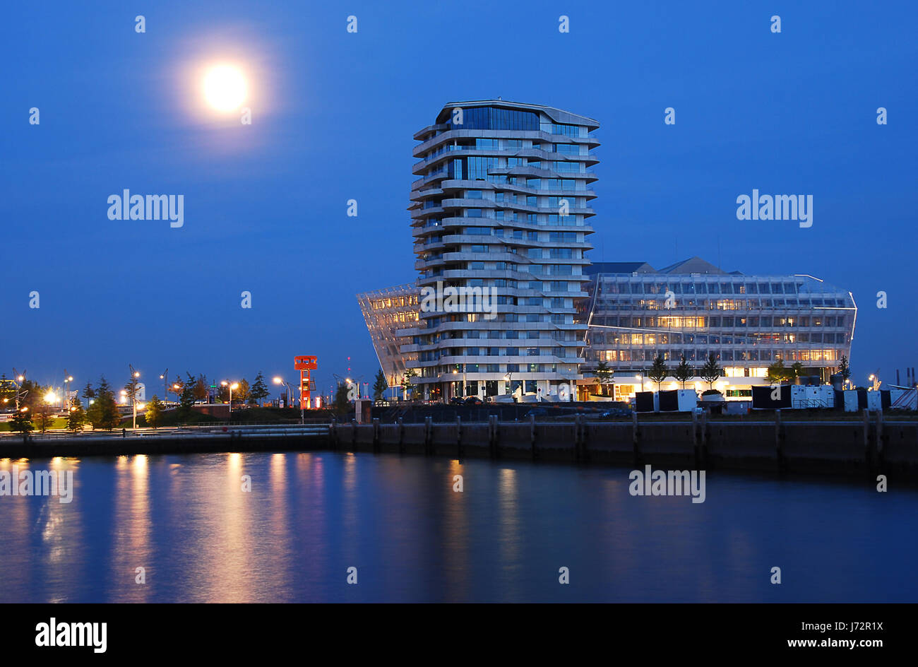 Hafencity Hambourg de nuit Banque D'Images
