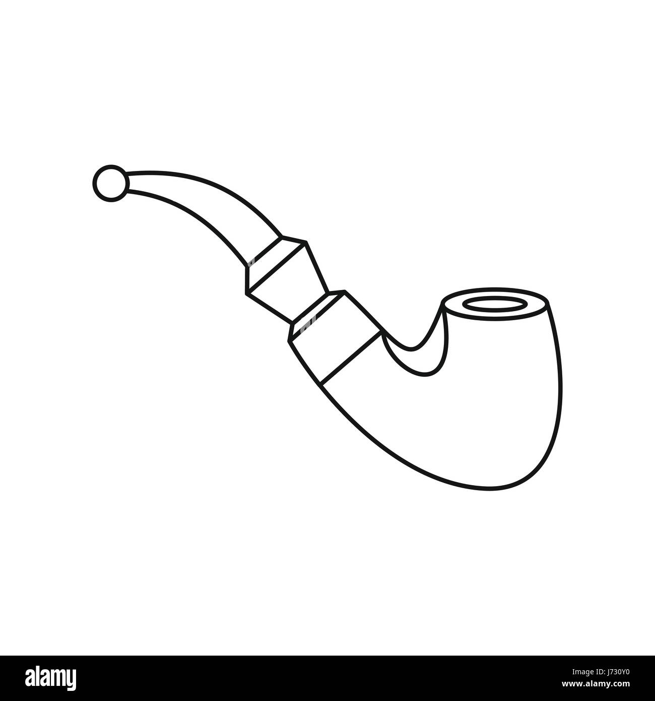 Icône pipe style du contour, Illustration de Vecteur
