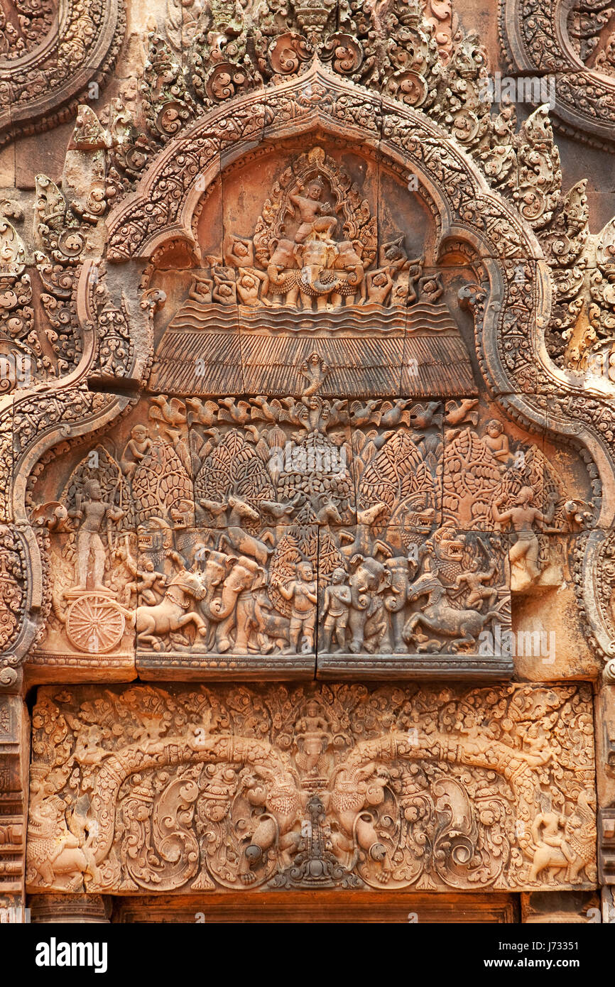 Travail de l'art art sculpture cambodge temple historique de l'art travail art culture Banque D'Images