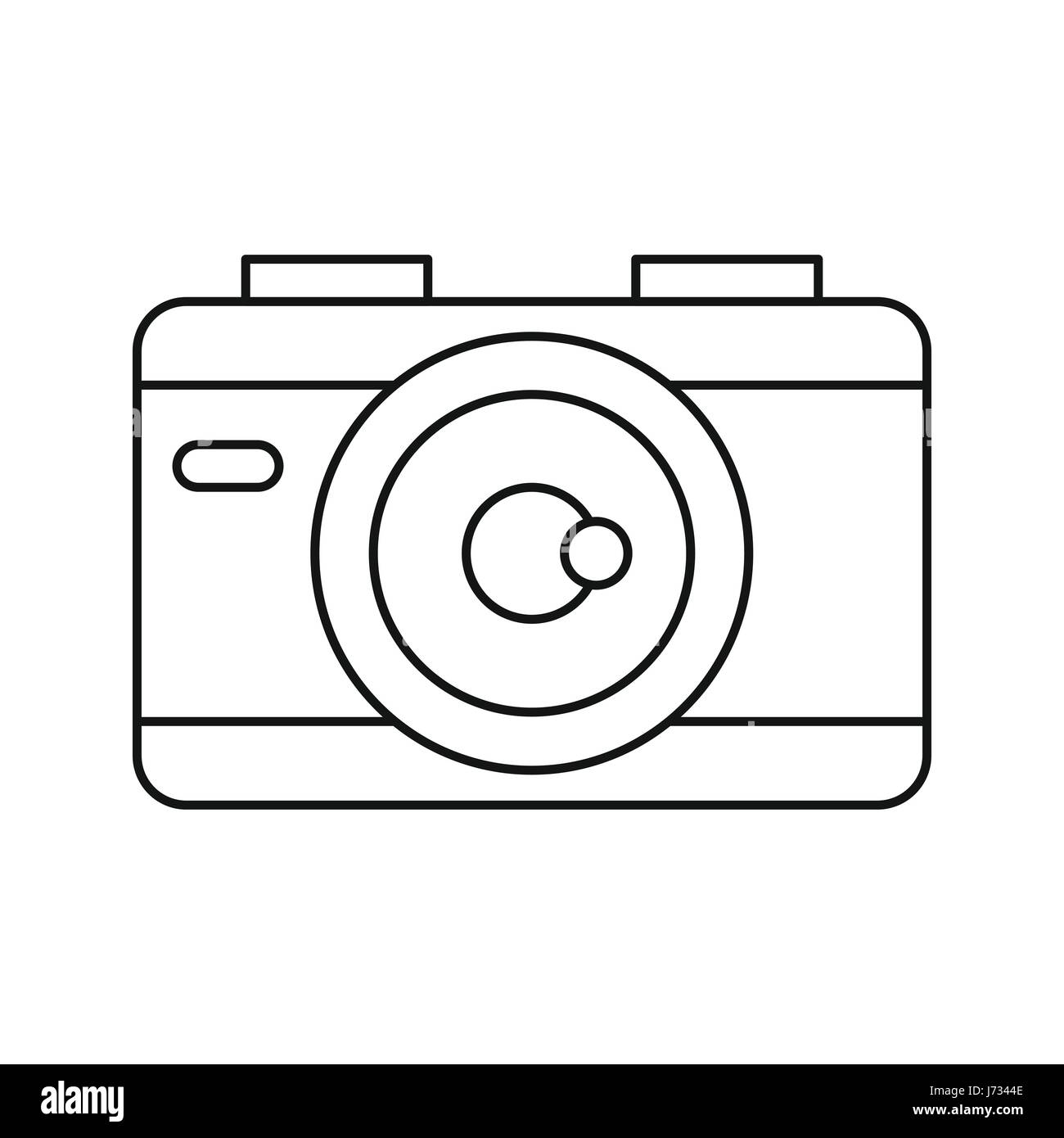 Icône de l'appareil photo dans le style contour Illustration de Vecteur