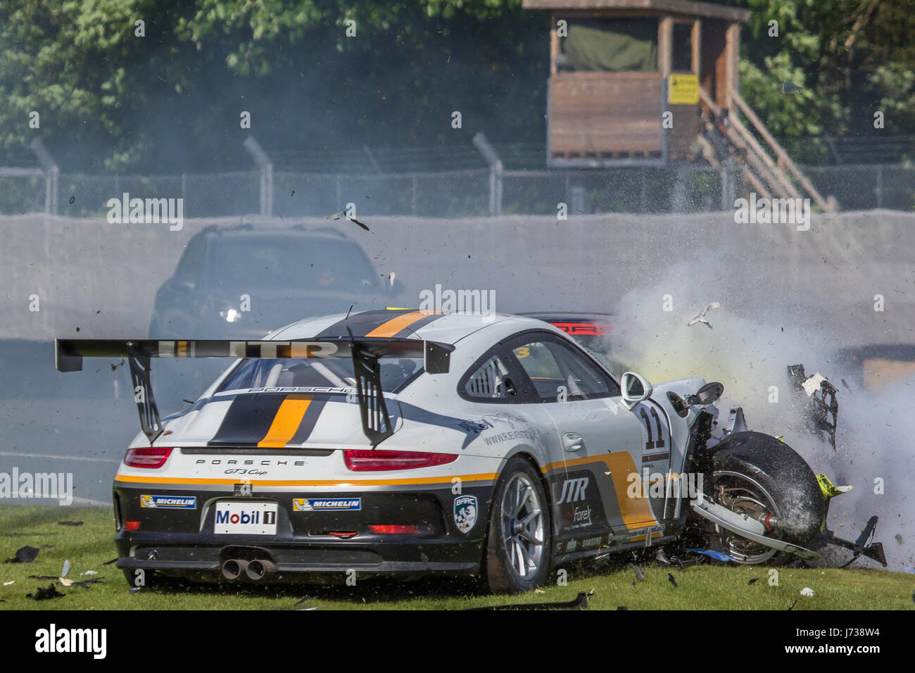 Porsche Carrera Cup GO Crash Photo Stock - Alamy