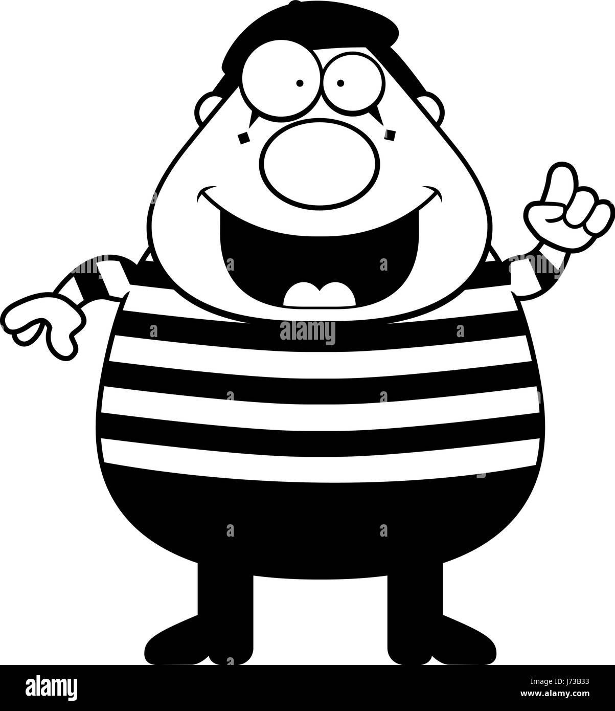 Un cartoon illustration d'un mime avec une idée. Illustration de Vecteur