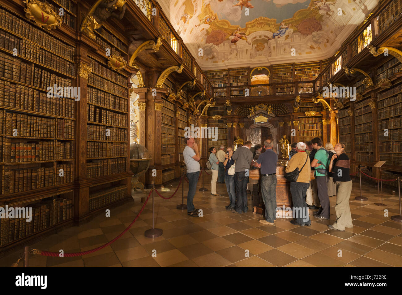 L'Autriche, de Wachau, Melk, l'Abbaye de Melk, Bibliothèque Banque D'Images