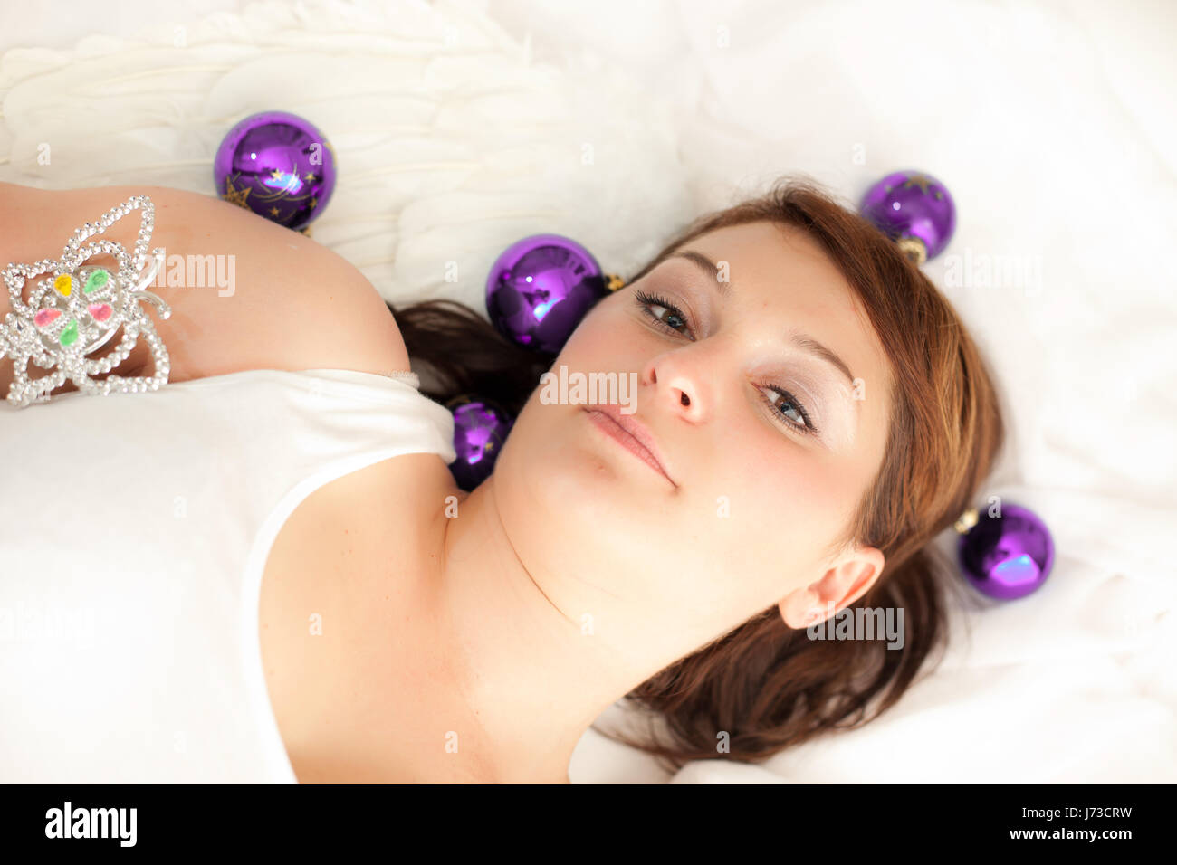 Blue wing angel anges noël x-mas femme rire rire rire bols Banque D'Images