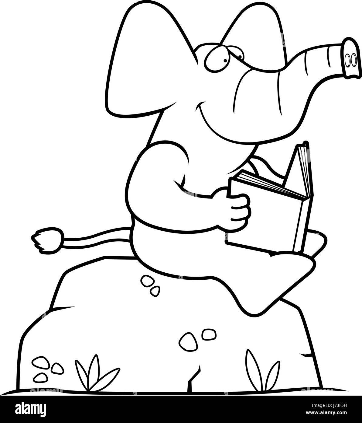 A cartoon elephant Banque d'images noir et blanc - Alamy
