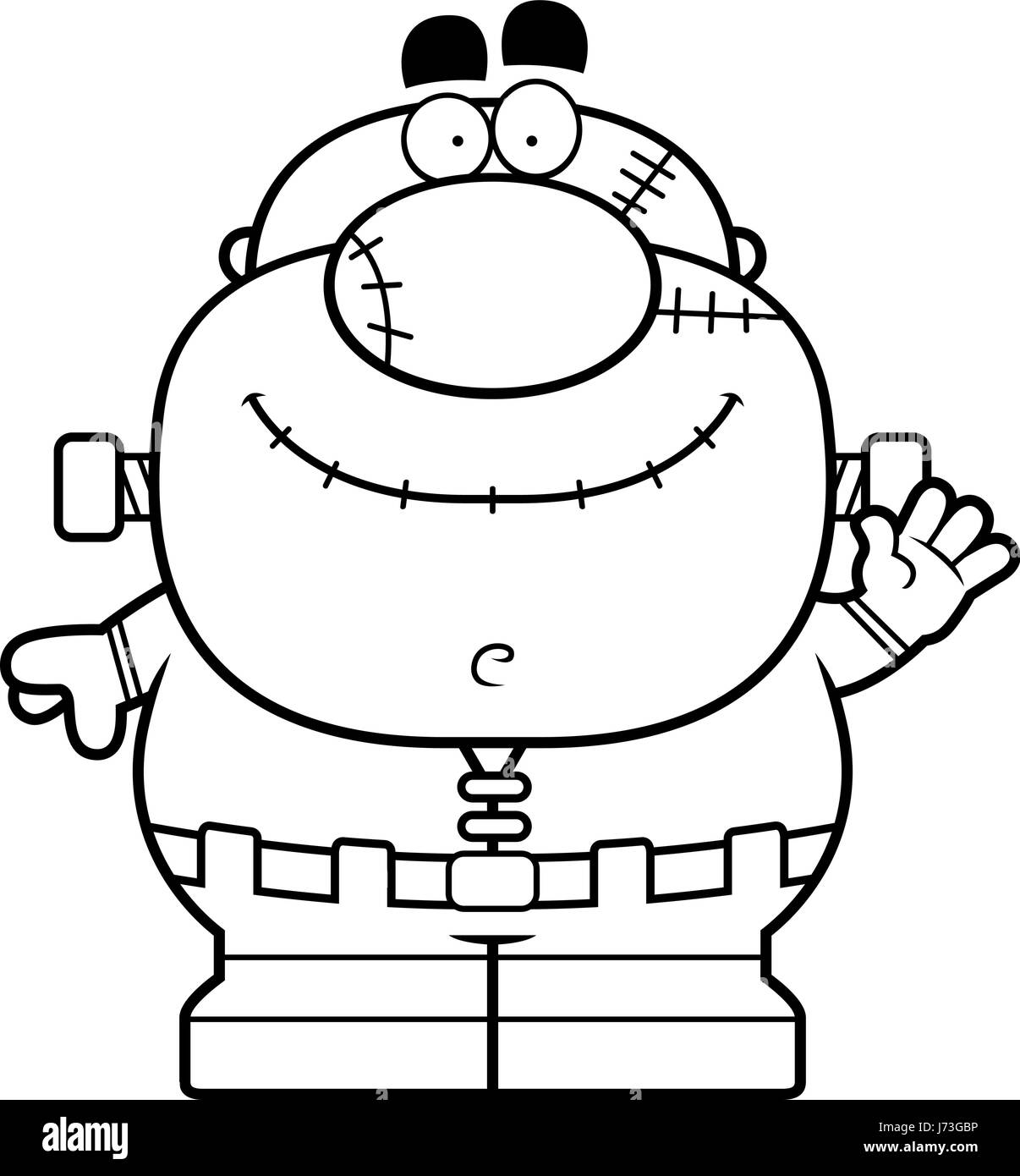 Un cartoon illustration d'un monstre de Frankenstein. Illustration de Vecteur