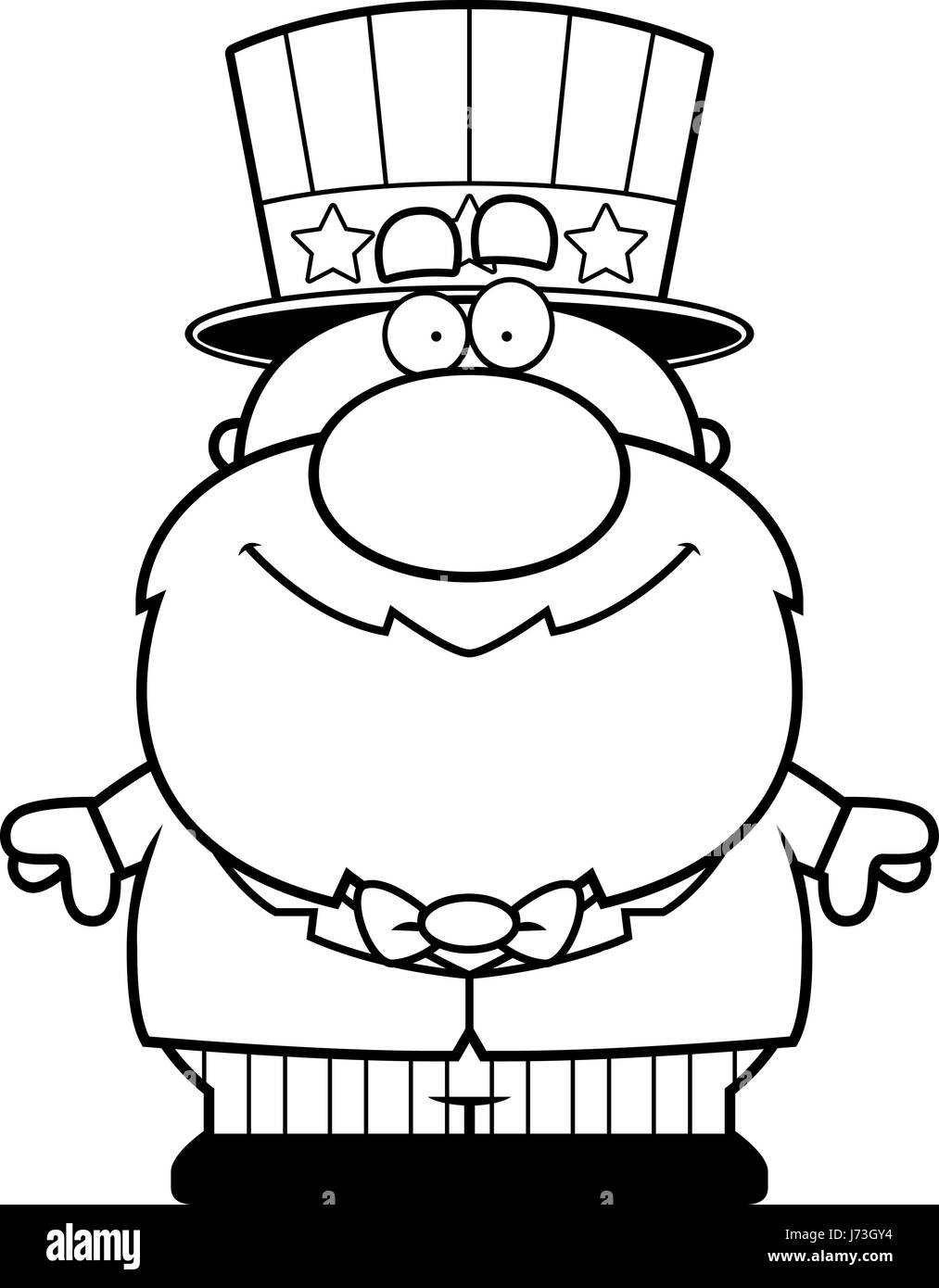 Un cartoon illustration d'un homme patriotique en souriant. Illustration de Vecteur