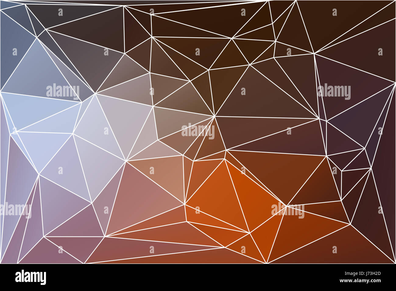 Brown orange blanc Résumé Contexte géométrique poly bas avec triangle blanc mesh. Banque D'Images