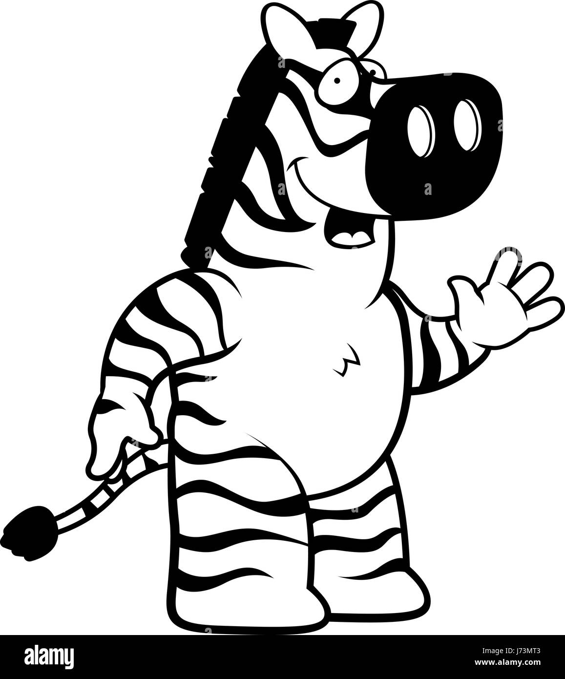 Une bonne caricature zebra forme et souriant. Illustration de Vecteur