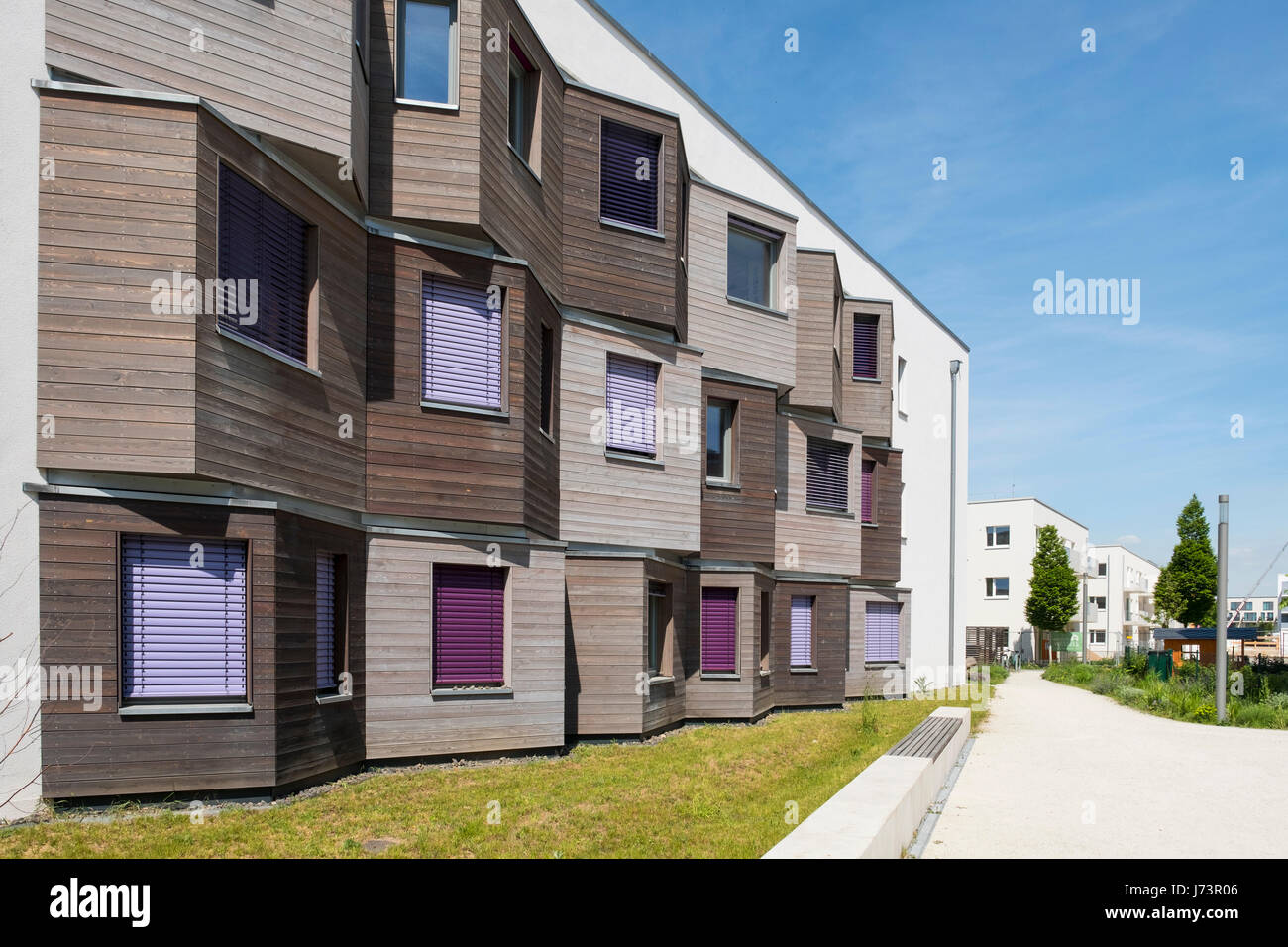 Nouveau moderne appartement d'étudiants hébergement blocs au parc scientifique et technologique à Adlershof Berlin, Allemagne Banque D'Images