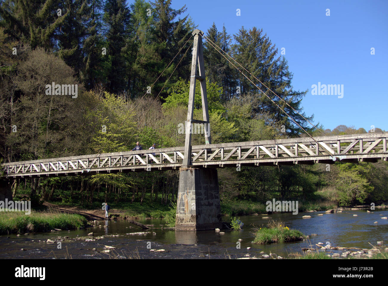 Chatelherault Country Park River Avon Le Pont Vert Banque D'Images