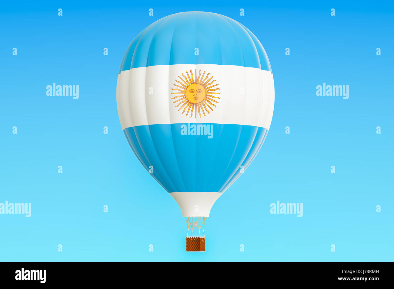 Hot Air Balloon avec drapeau de l'Argentine, rendu 3D Banque D'Images