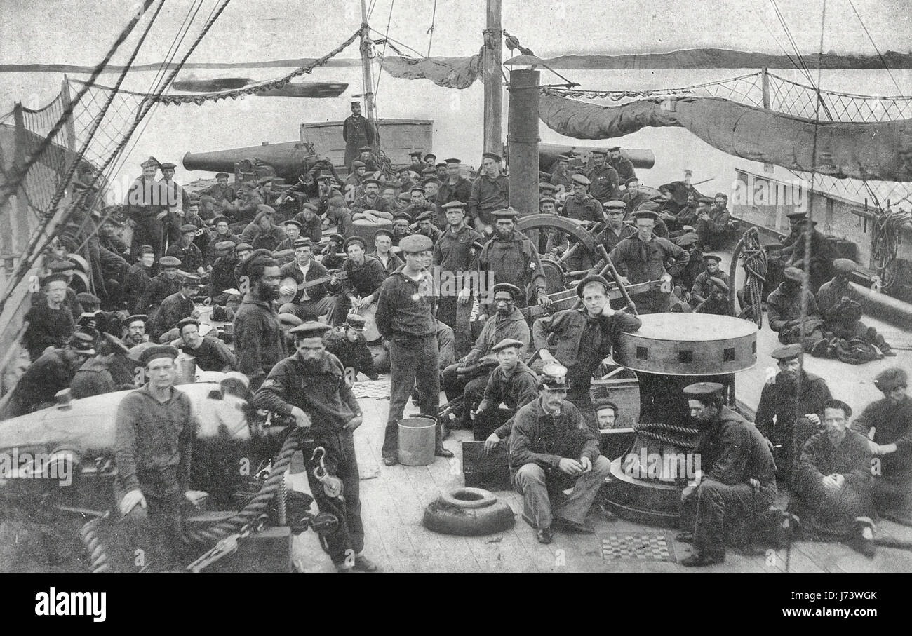 L'équipage de la canonnière US Miami au cours de la guerre civile américaine, 1864 Banque D'Images
