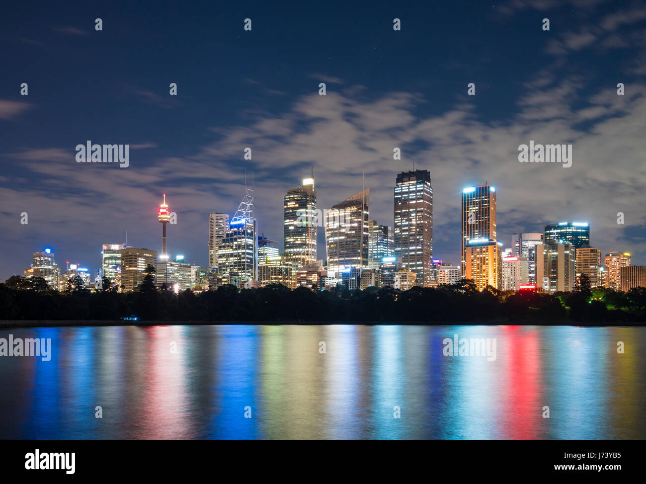 L'horizon de Sydney CBD de nuit Banque D'Images