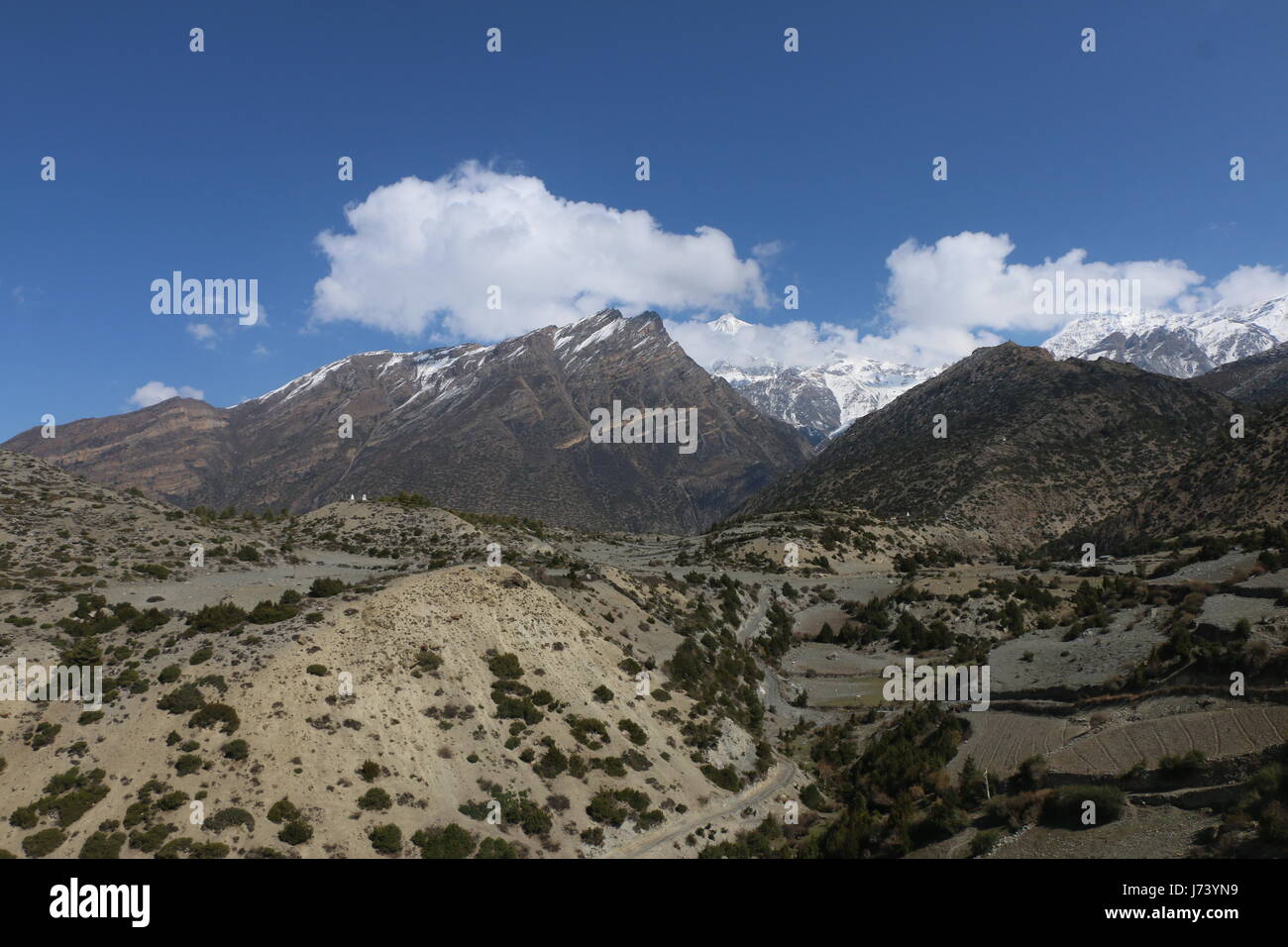 Annapurna himalaya magnifique montagne Manang Népal Banque D'Images