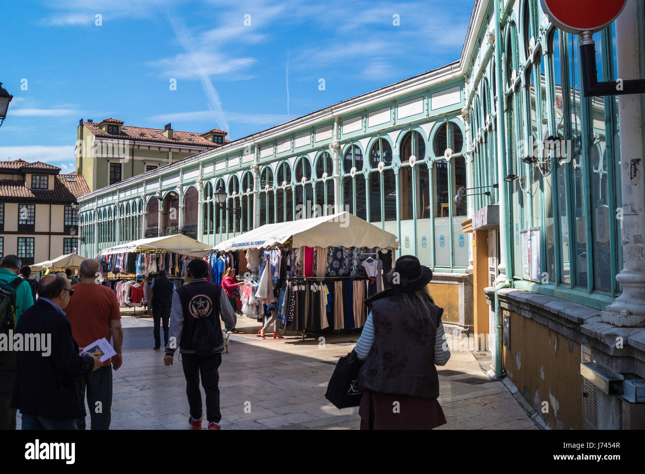Mercado El Fontan, Art Nouveau en fonte marché couvert par Javier Aguirre, 1882-1885, Madrid, Espagne Banque D'Images