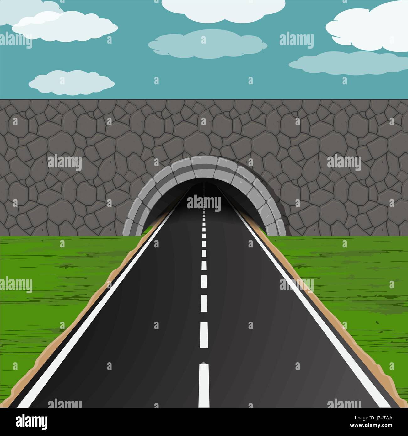 Tunnel avec illustration de la route Illustration de Vecteur