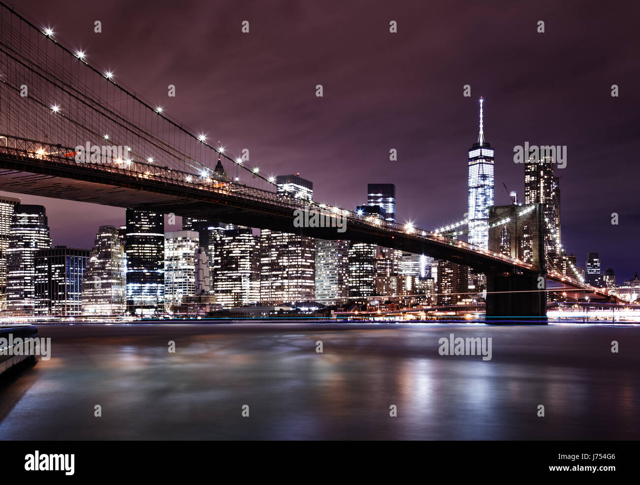 La ville de New York, Manhattan et Brooklyn Bridge Banque D'Images