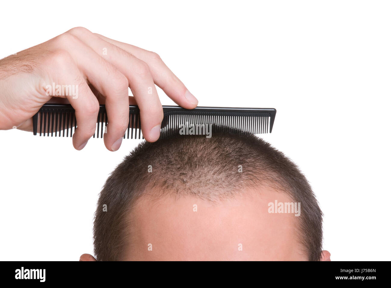 Petit soldat toute petite coupe de cheveux coupe de cheveux court équipage privé isolé main Banque D'Images