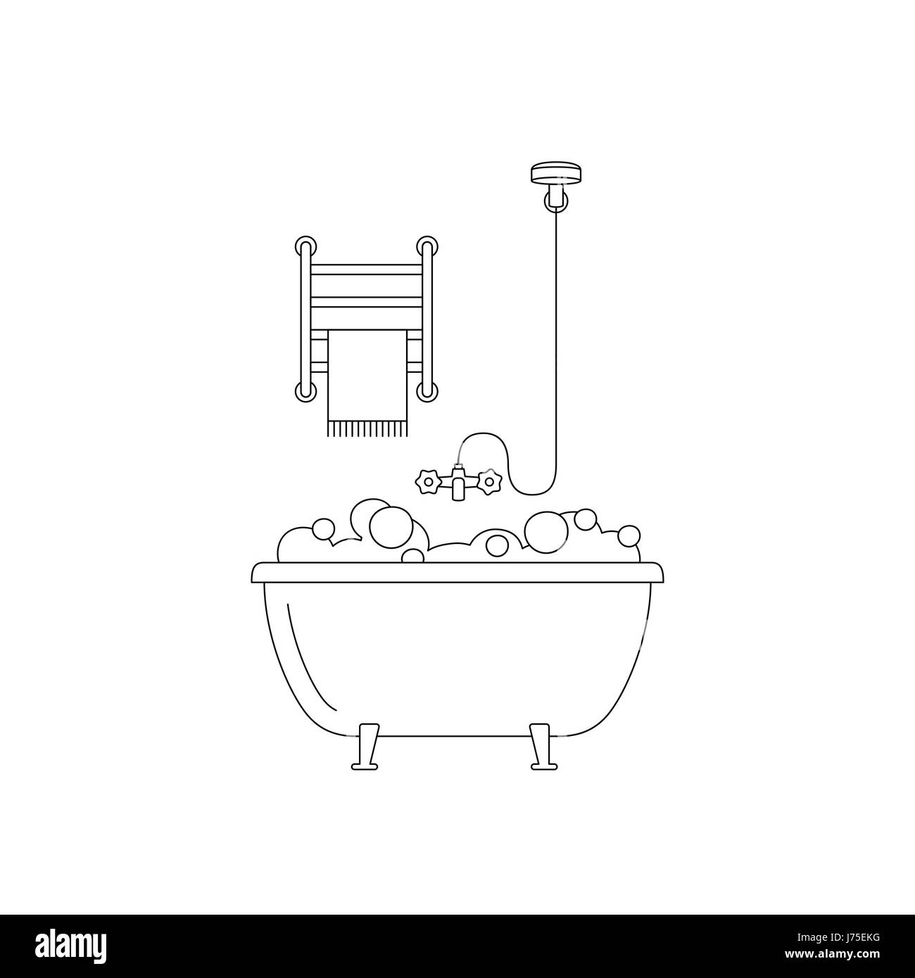 Baignoire le schéma. Illustration de Vecteur