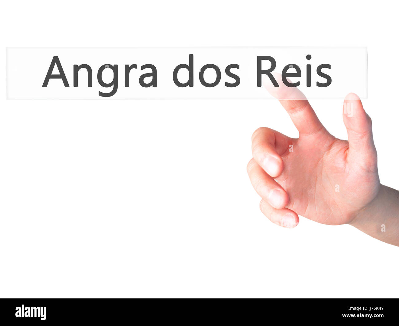 Angra dos Reis - part en appuyant sur un bouton sur l'arrière-plan flou concept . Le commerce, la technologie, internet concept. Stock Photo Banque D'Images