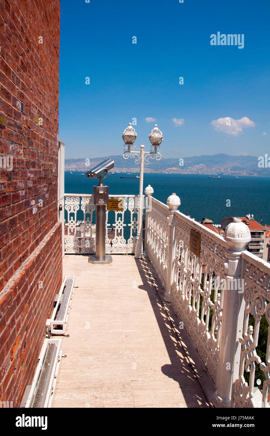 Une vue de la ville de ascenseurs historiques à Izmir, Turquie Banque D'Images