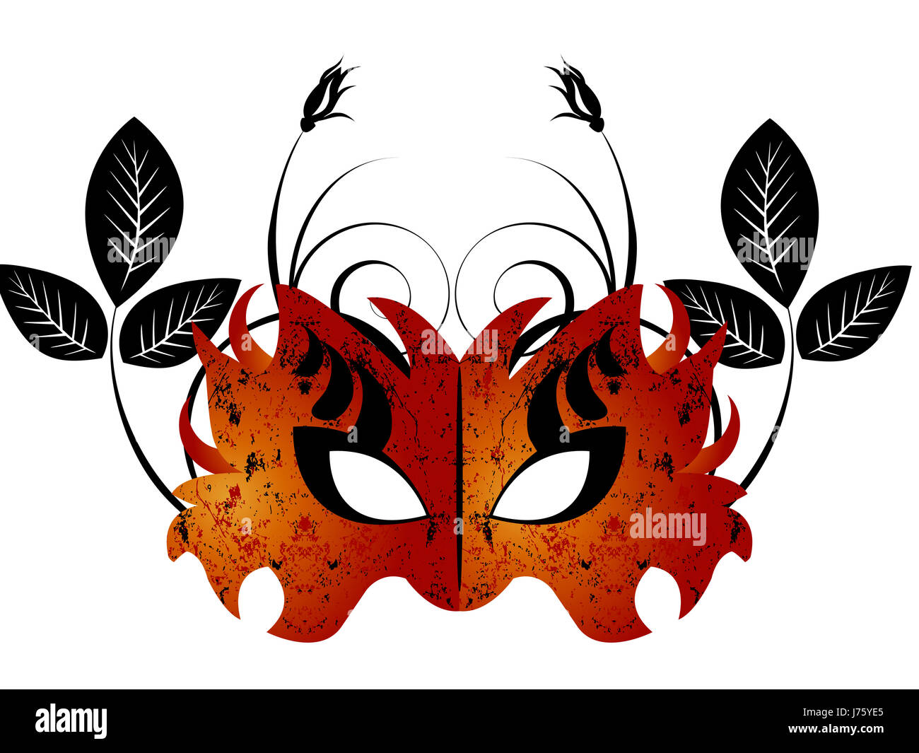 Partie masque halloween costume noir peinture noir profond jetblack basané venice Banque D'Images