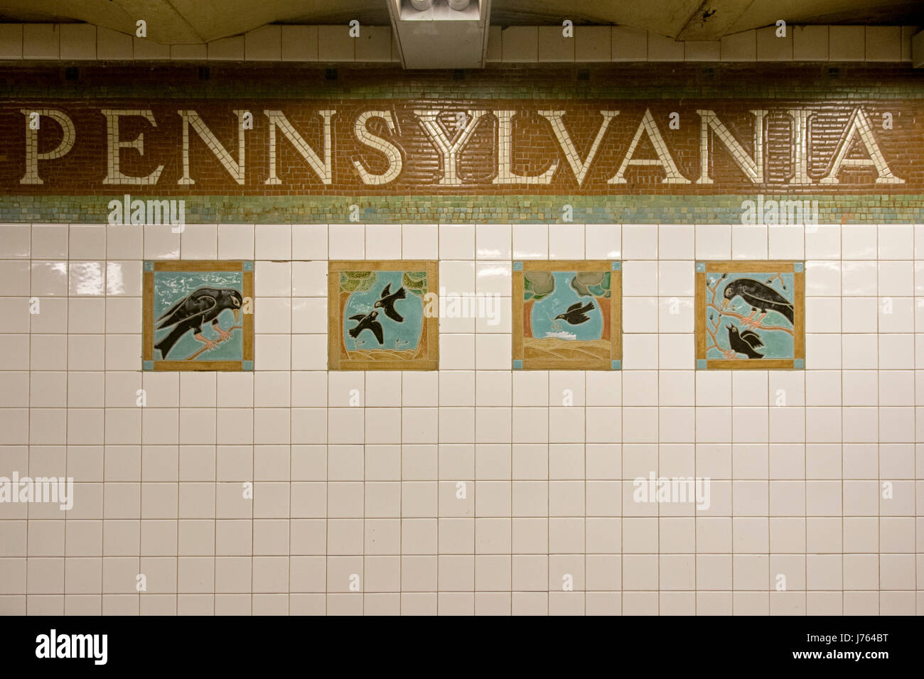 L'art au métro Penn Station sur l'arrêt Banque D'Images