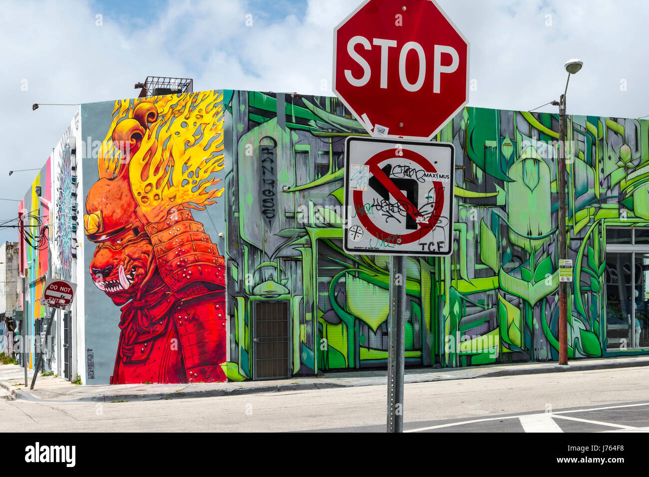Des graffitis. Wynwood Art District. Miami. La Floride. USA Banque D'Images