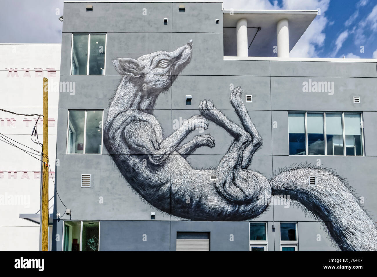 Façade Graffiti. Wynwood Art District. Miami. La Floride. USA. Banque D'Images