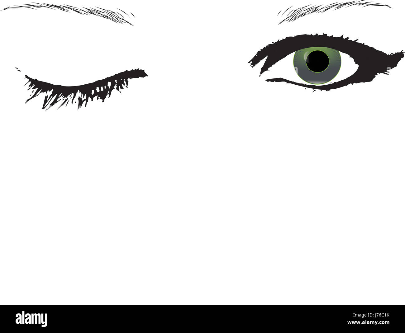 Illustration d'organe de l'œil les filles glamour girl femme Les femmes belles bleu fermer Banque D'Images