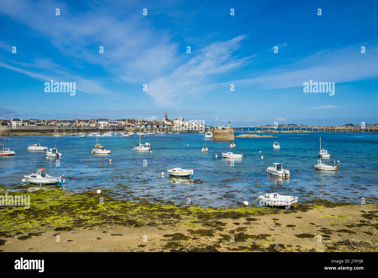 France, Bretagne, département Finistére, Roscoff, Vieux Port, le vieux port de Roscoff Banque D'Images