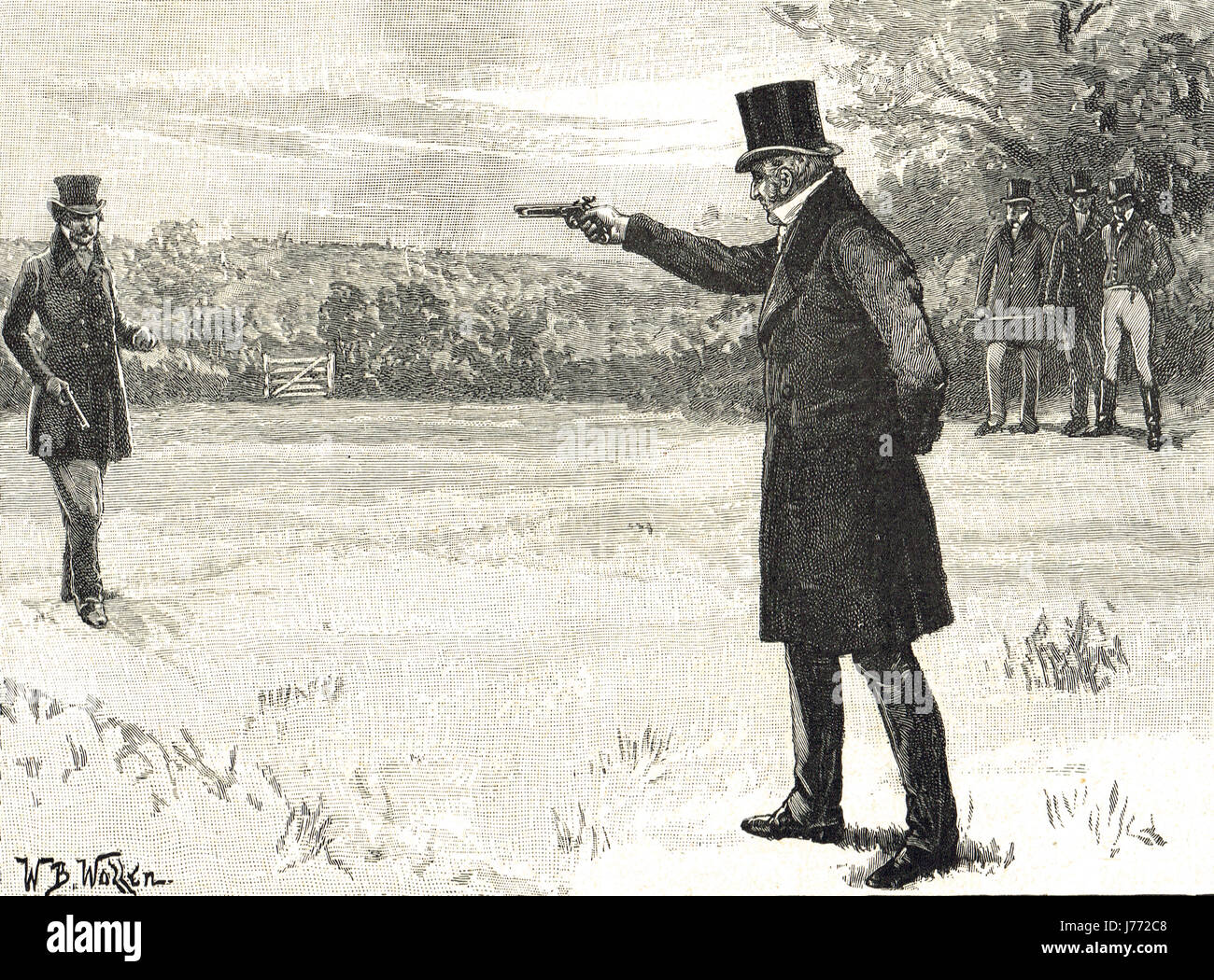 Duc de Wellington & Lord Winchilsea Duel 1829 Banque D'Images