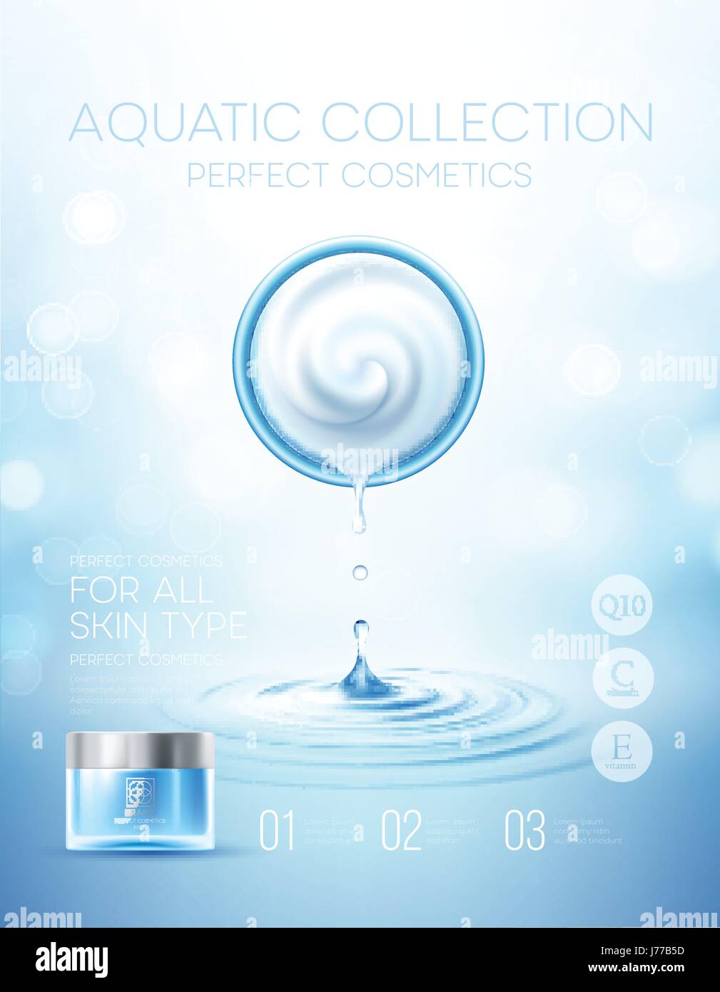 La publicité des produits cosmétiques Design. Vector illustration Illustration de Vecteur
