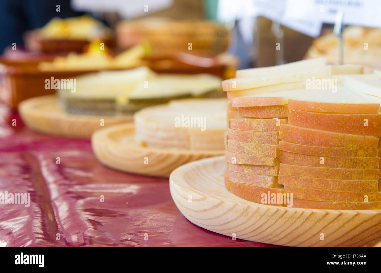 Assortiment de fromages de Badajoz, Estrémadure. Banque D'Images