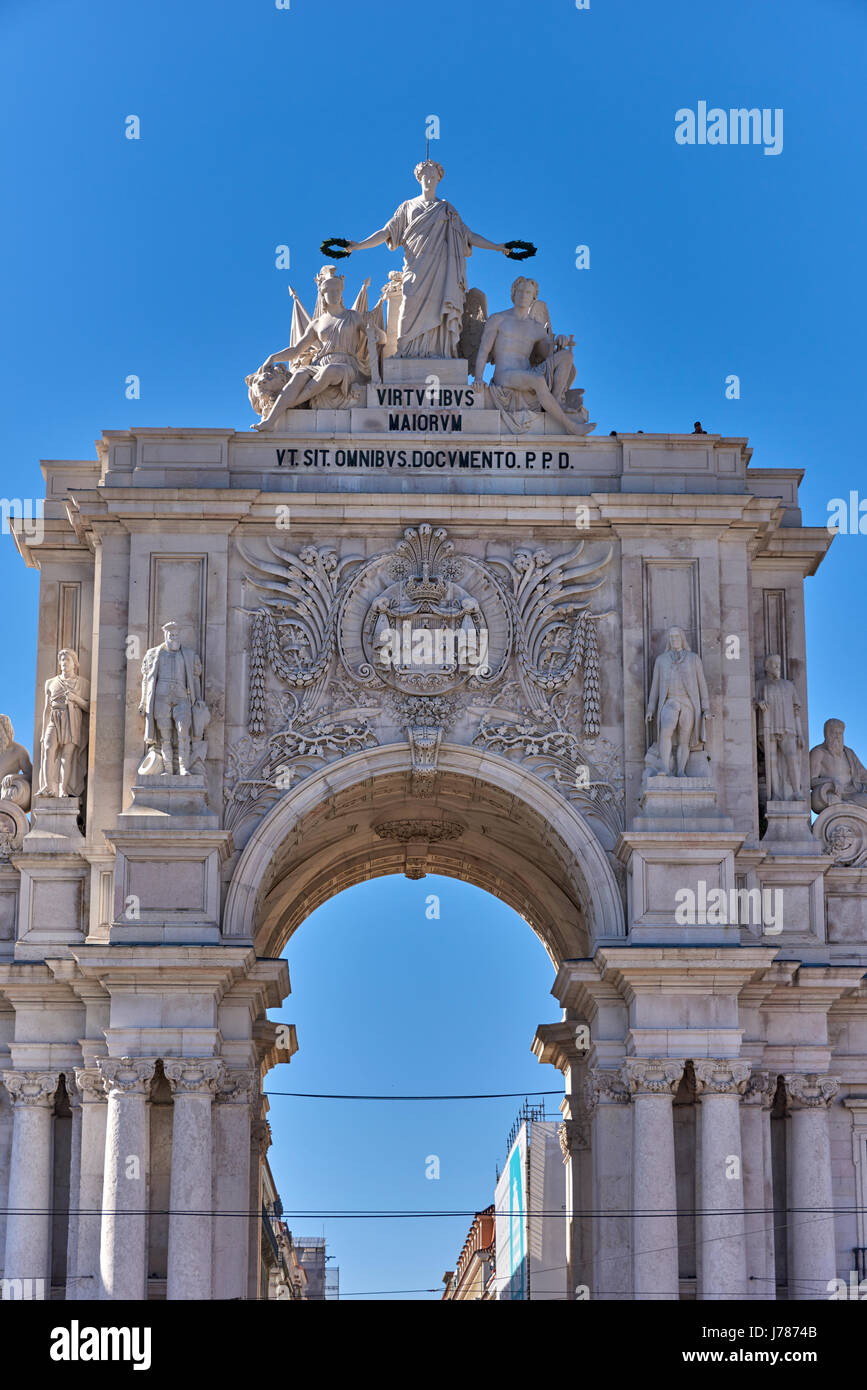 Place du Commerce dans la ville de Lisbonne, Portugal Banque D'Images
