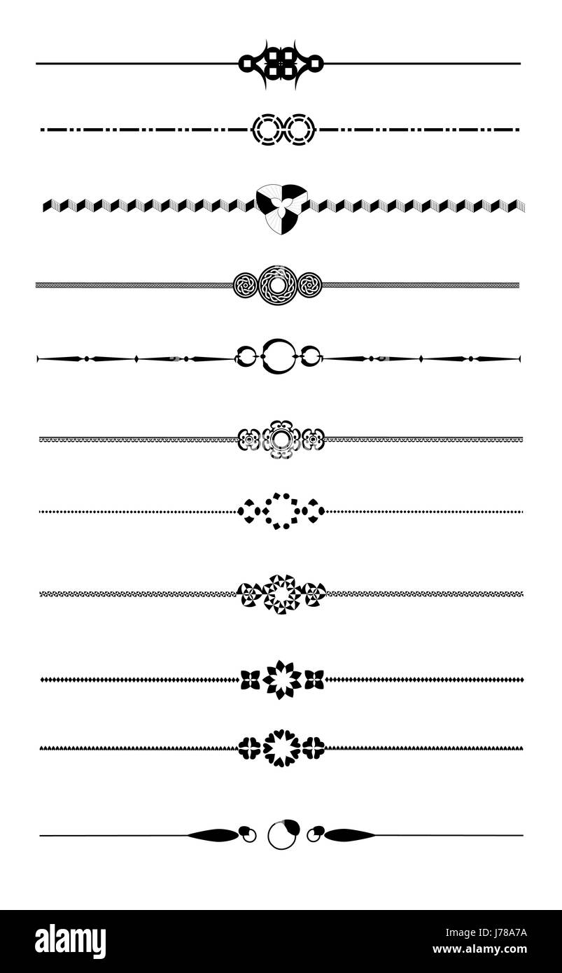 Ornement décoration illustration page bookpage éléments diviseur floral design Banque D'Images