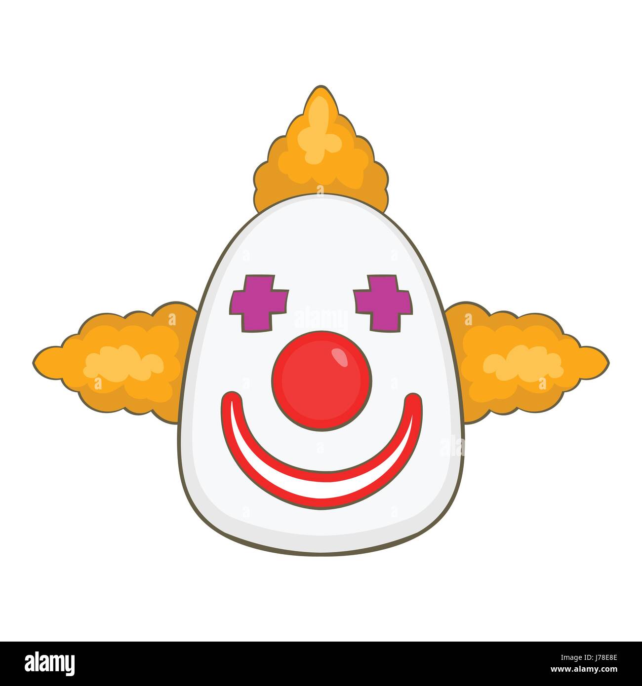 L'icône de clown en cartoon style isolé sur fond blanc vector illustration Illustration de Vecteur