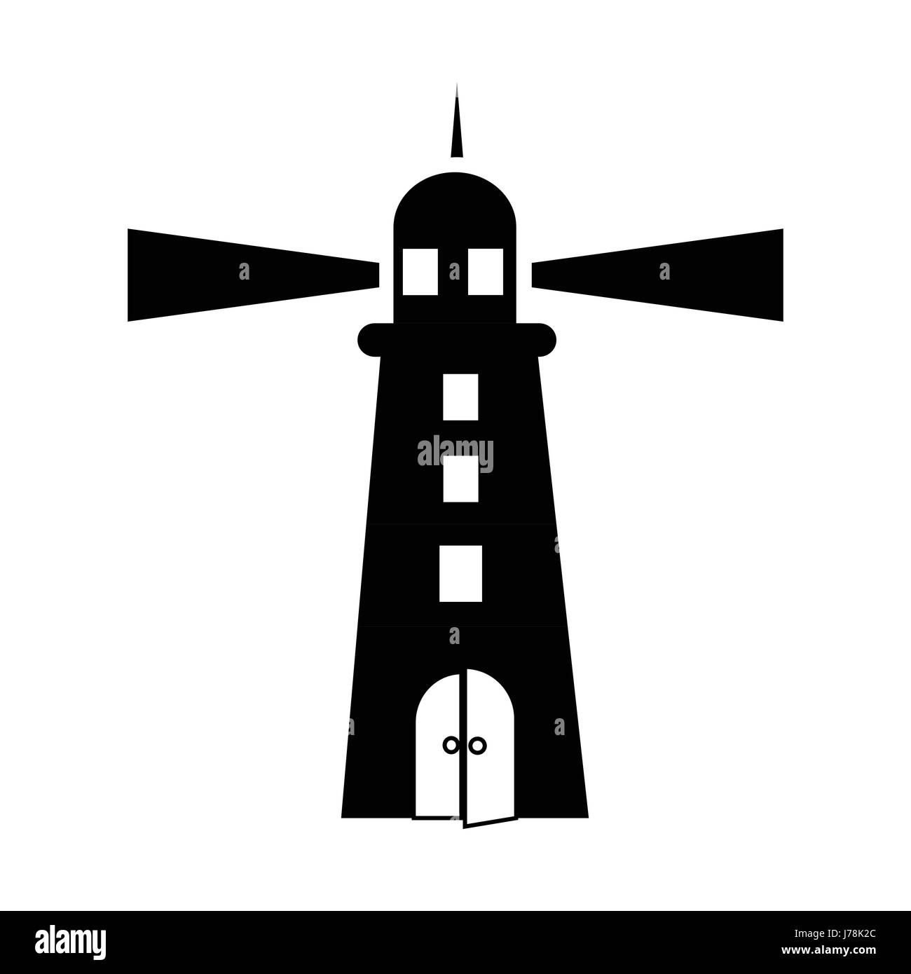 L'icône phare dans le style simple isolé sur fond blanc. Symbole d'alerte vector illustration Illustration de Vecteur