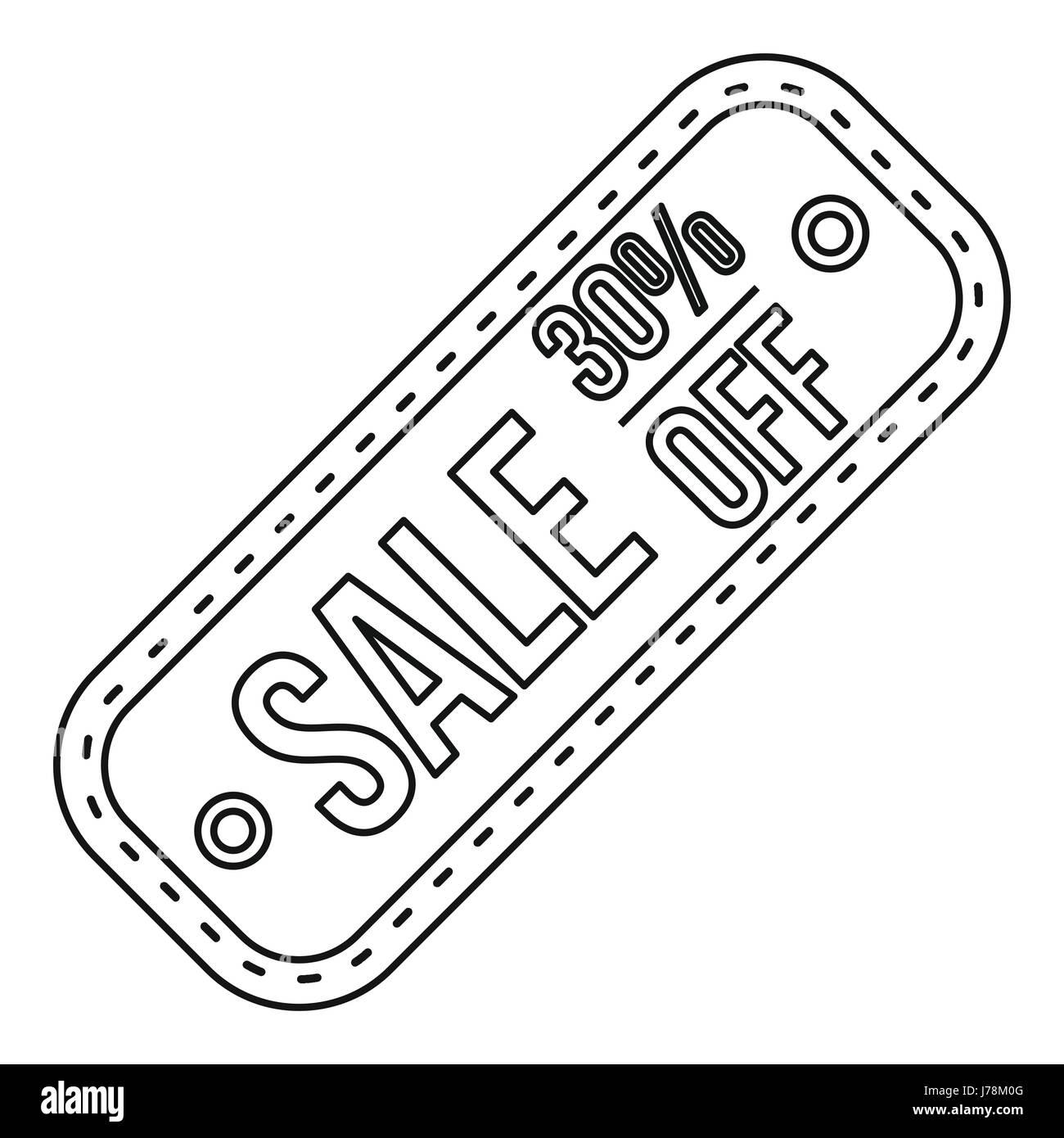 30 % off sale tag style du contour en icône sur fond blanc vector illustration Illustration de Vecteur