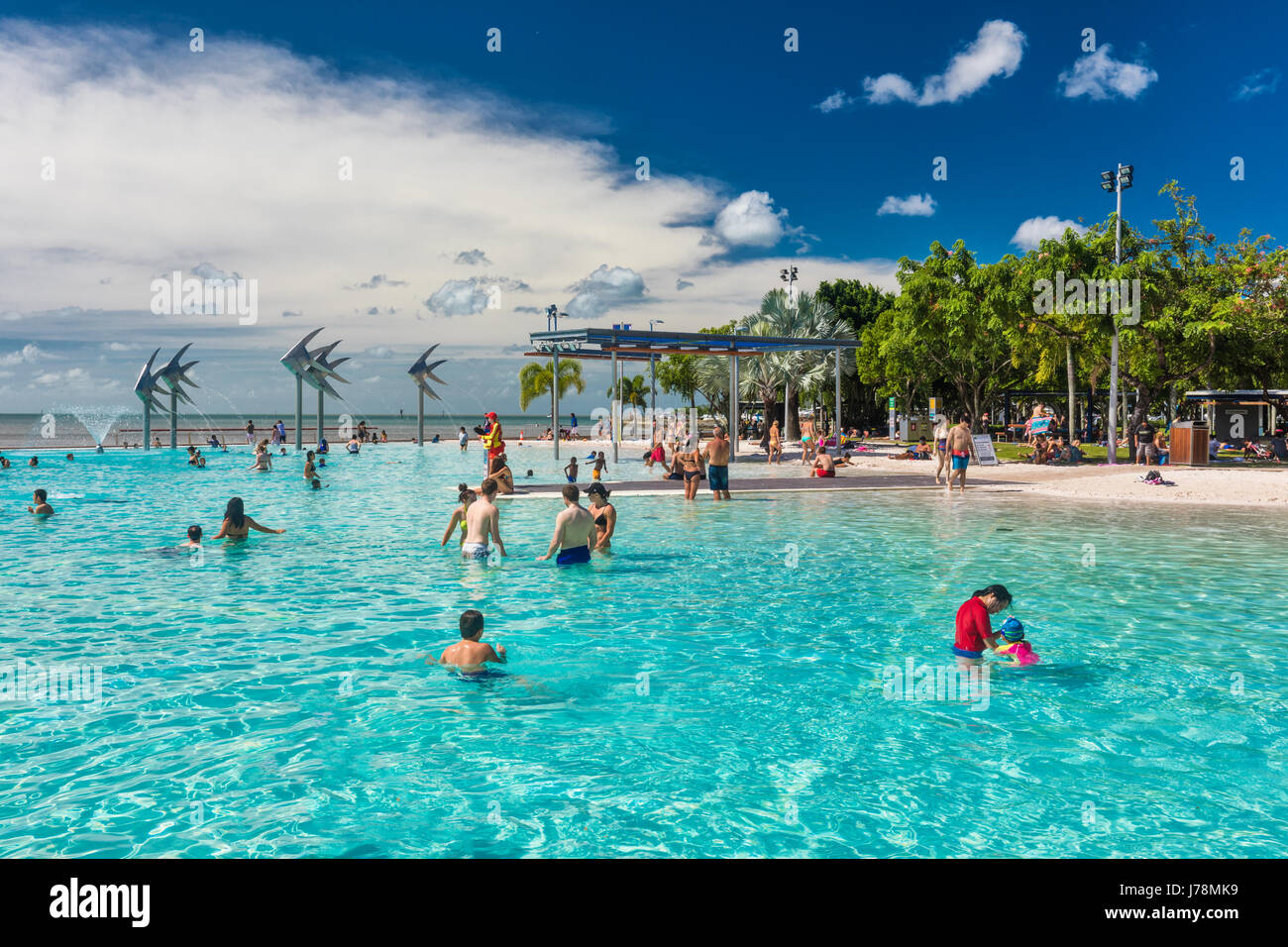 Cairns Australie 17 Avril 2017 Piscine Lagon Tropical