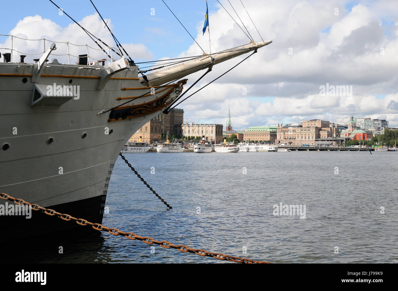 Suède Stockholm Stockholm scandinavia voilier bateau à voile aviron suédois Banque D'Images