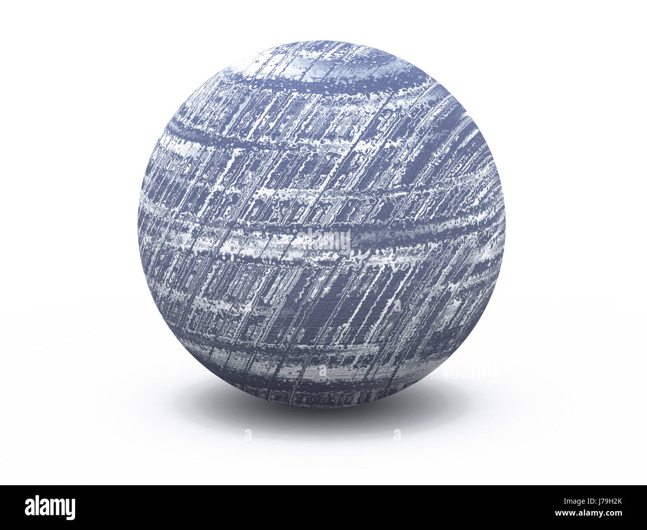 Balle en pierre de granit veine bol texture couleur bleu signal signe model Banque D'Images