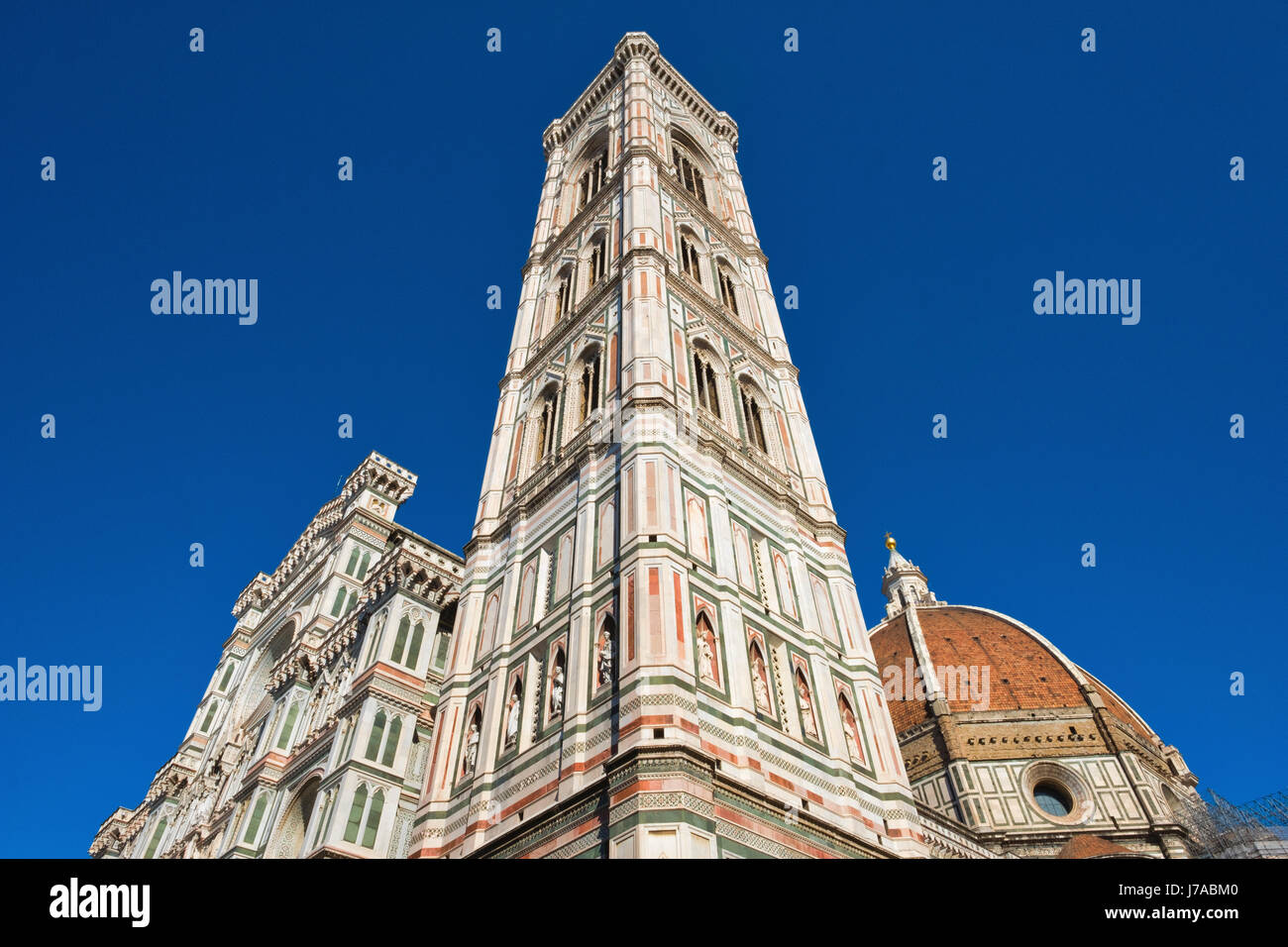 Italie, Toscane, Florence, église Santa Maria del Fiore et le clocher de Giotto Banque D'Images