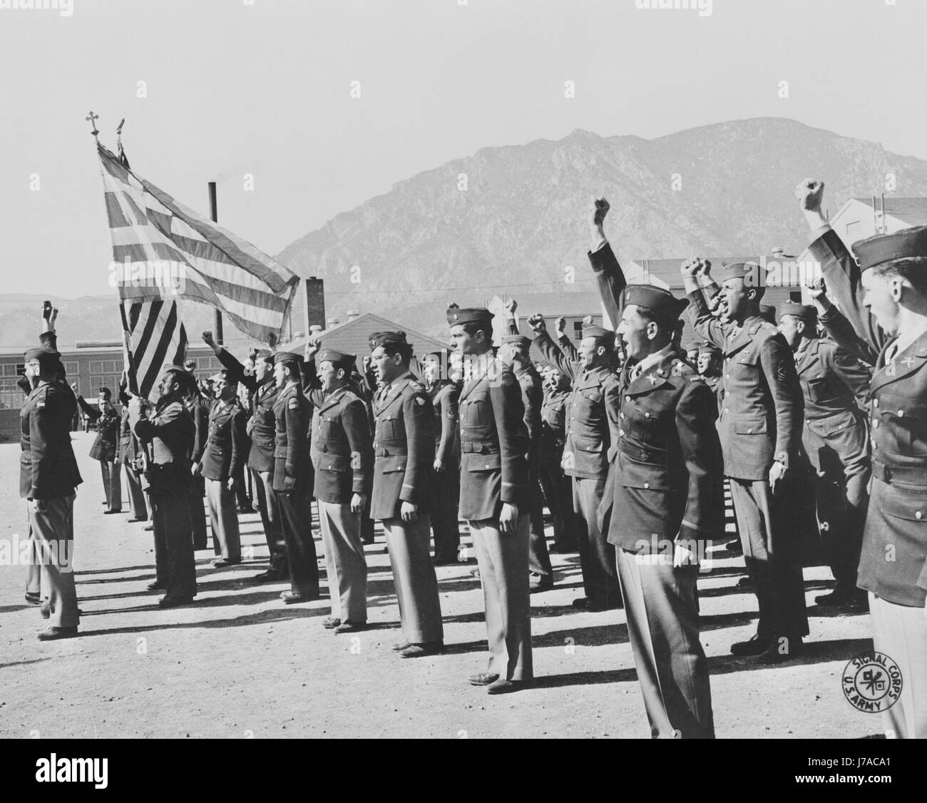 Les Grecs du 122 bataillon d'vœu de venger l'invasion de leurs terres, vers 1943. Banque D'Images