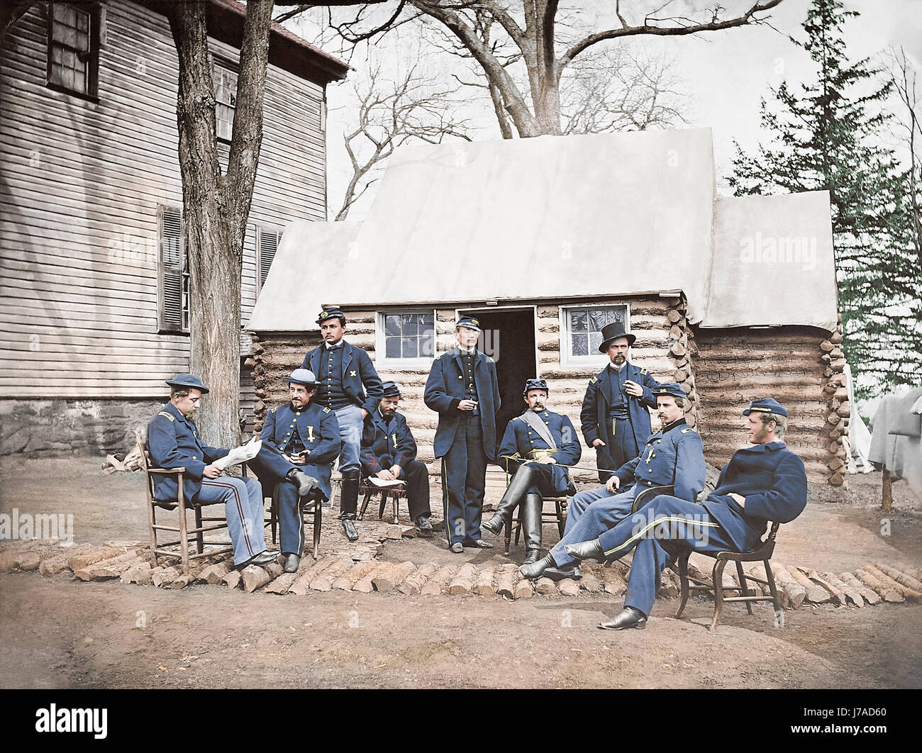 Les officiers du quartier général du 6e Corps d'armée pendant la guerre civile américaine Banque D'Images