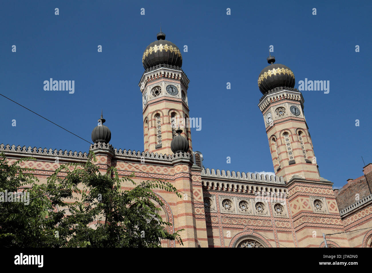 Détail de la Synagogue de la rue Dohany à Budapest, Hongrie. Banque D'Images