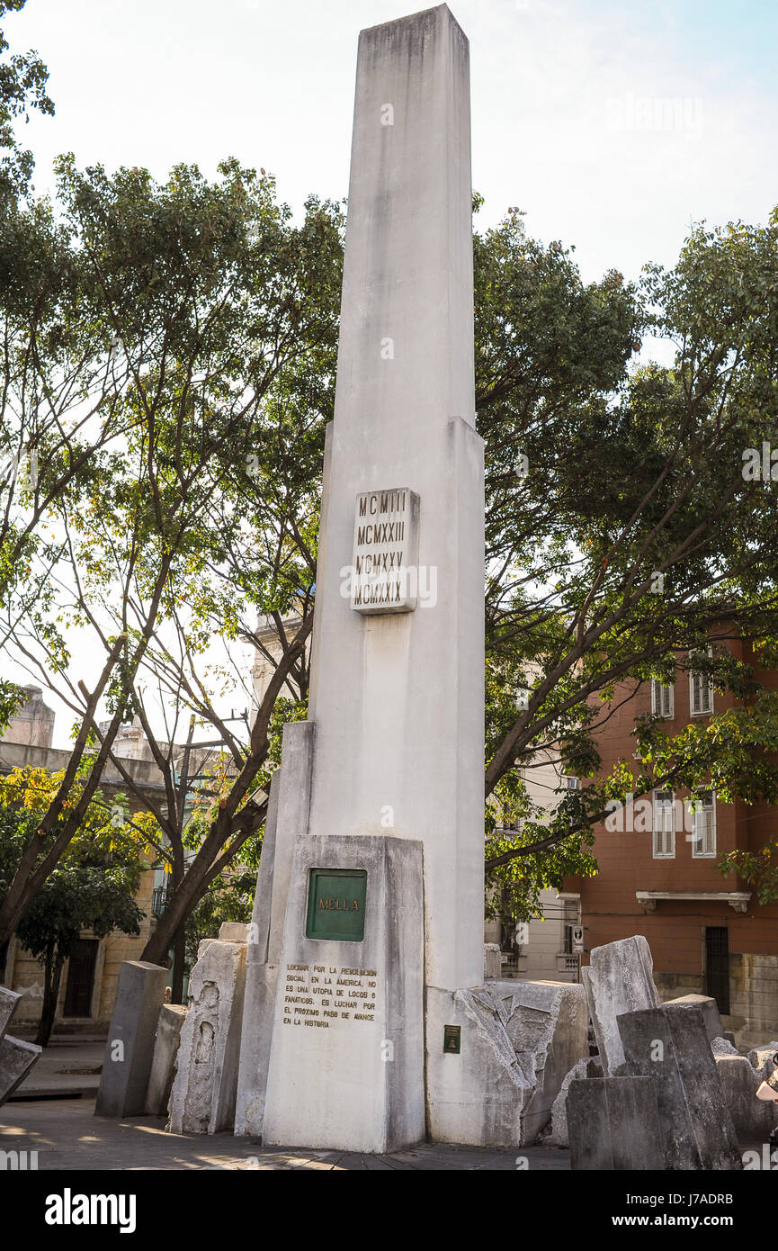 Un mémorial Julio Antonio Mella à Vedado, district de La Havane, Cuba Banque D'Images